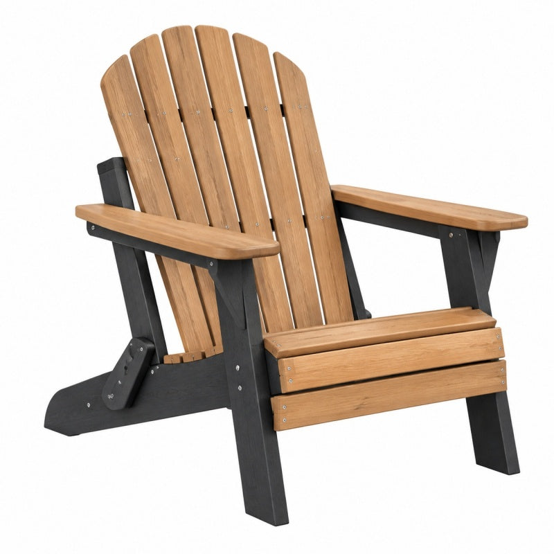 Fotel ogrodowy 88 x 78 x 95 cm z drewna brązowo-czarny Adirondack z szerokimi podłokietnikami