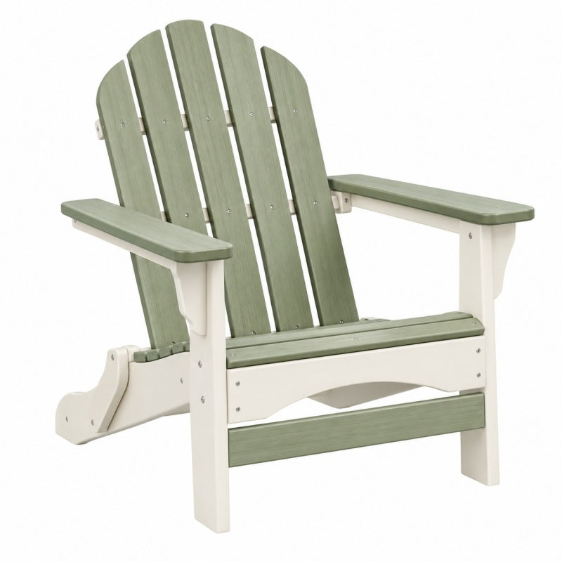 Krzesło ogrodowe Adirondack 79 x 83 x 92 cm zielono-kremowe z tworzywa sztucznego z szerokimi podłokietnikami