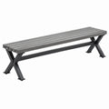 Ławka ogrodowa 180 x 40 x 45 cm szara z drewna i metalu industrialna