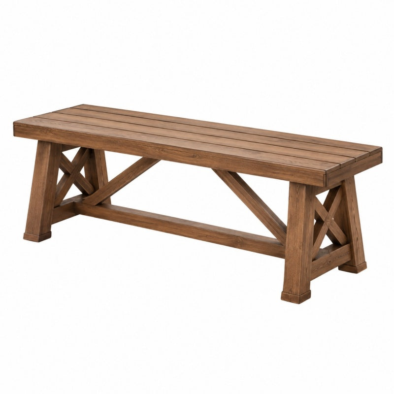 Ławka ogrodowa 180 x 40 x 45 cm drewniana brązowa rustykalna